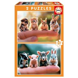 EDUCA CASSE-TÊTES 2X20 PIÈCES - BÉBÉS ANIMAUX #20221